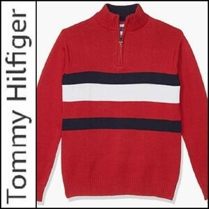 NEW! TOMMY HILFIGER Big Kids' John Quarter Zip Sweater XL.
